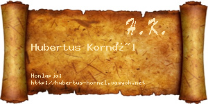 Hubertus Kornél névjegykártya